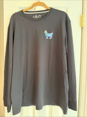 GOAT USA MENS XL Black Long Sleeve Tee with Blue Goat Patch